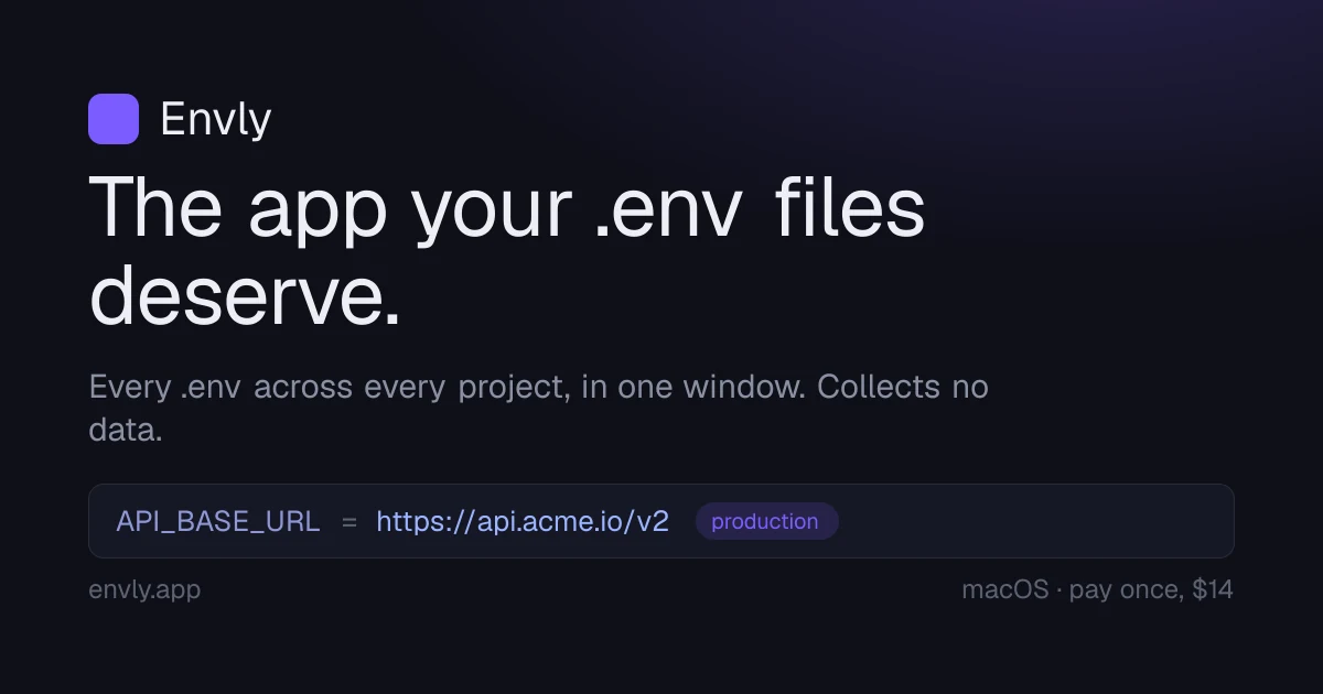 Envly — The app your .env files deserve